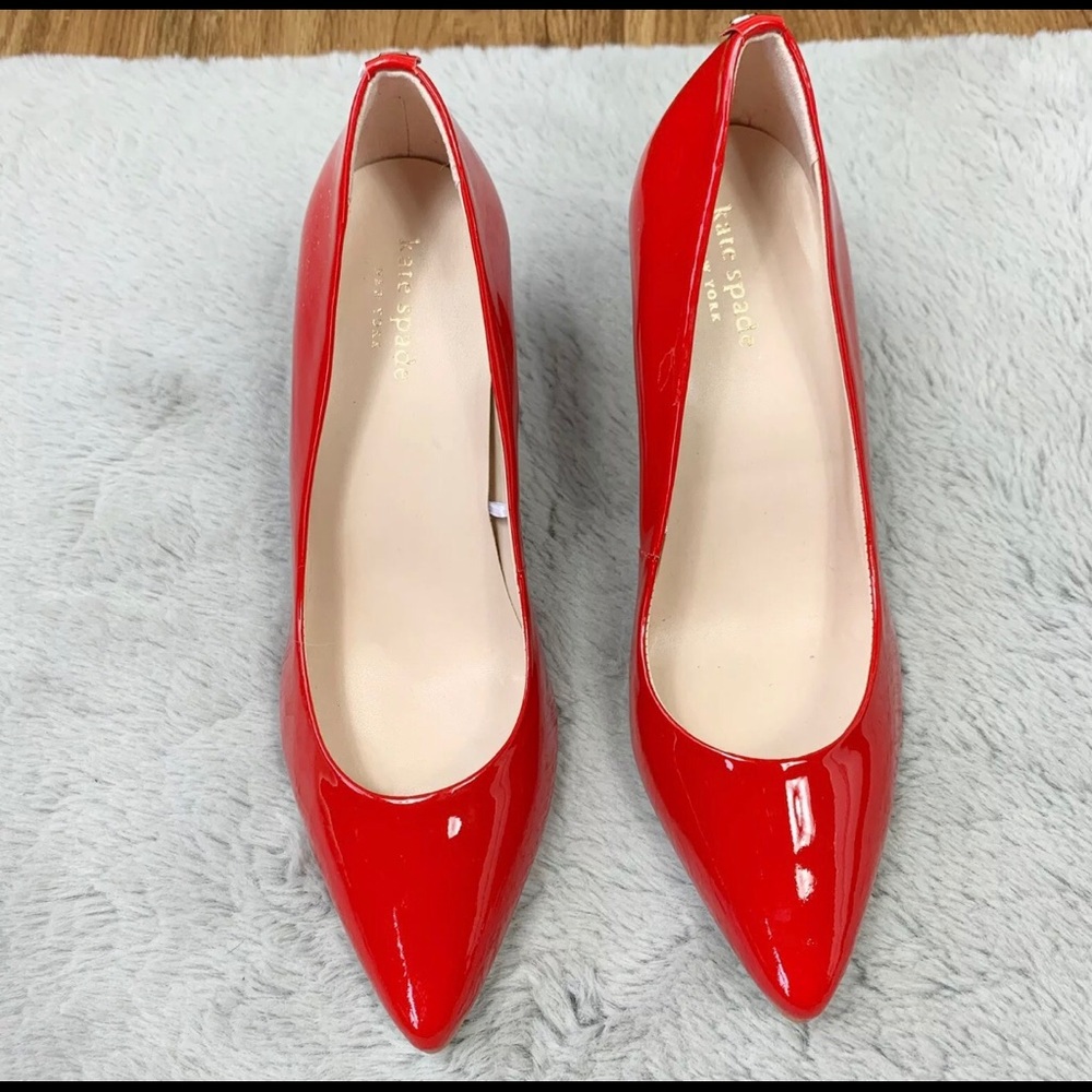 Kate Spade Vida Red Patent Leather Heel Shoe Pump. - Picture 2 of 11